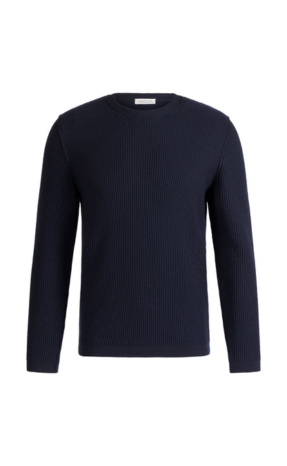 Sportlicher Two-tone Pullover aus Merino-Baumwollmix, relaxed fit