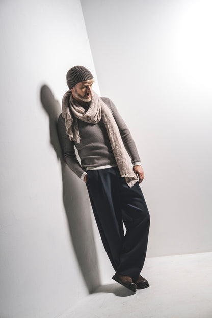 Sportlicher Two-tone Pullover aus Merino-Baumwollmix, relaxed fit