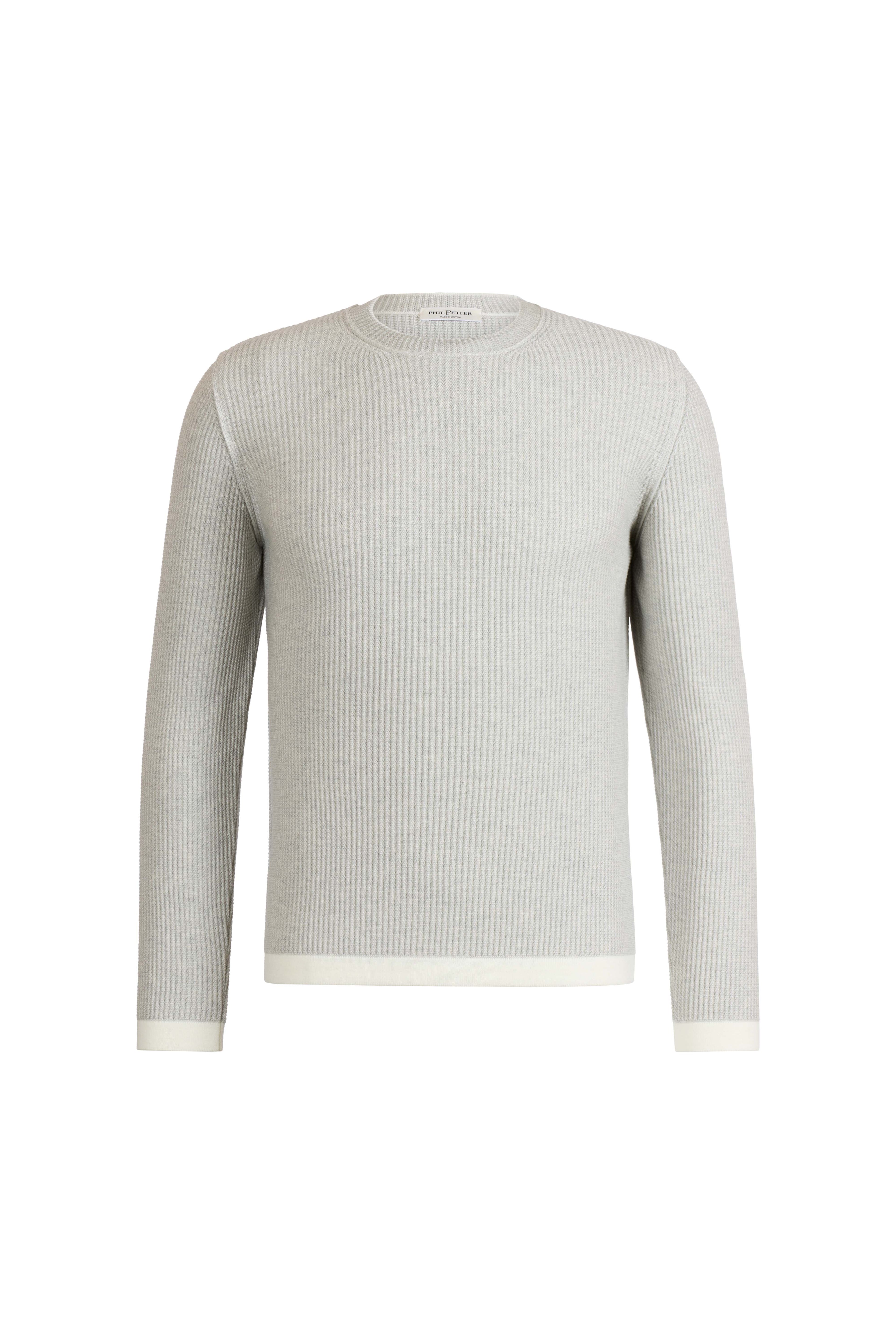 Sportlicher Two-tone Pullover aus Merino-Baumwollmix, relaxed fit