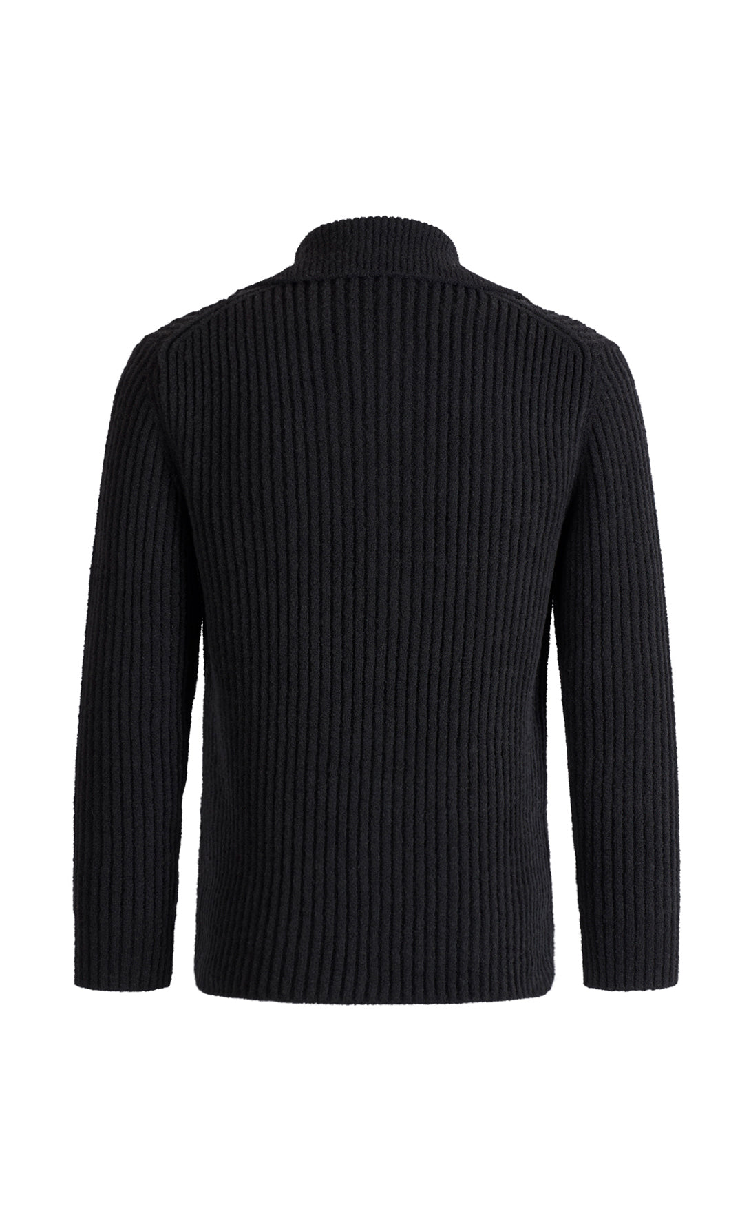 Overshirt made of lightweight Merino bouclé yarn with a ribbed structure, relaxed fit