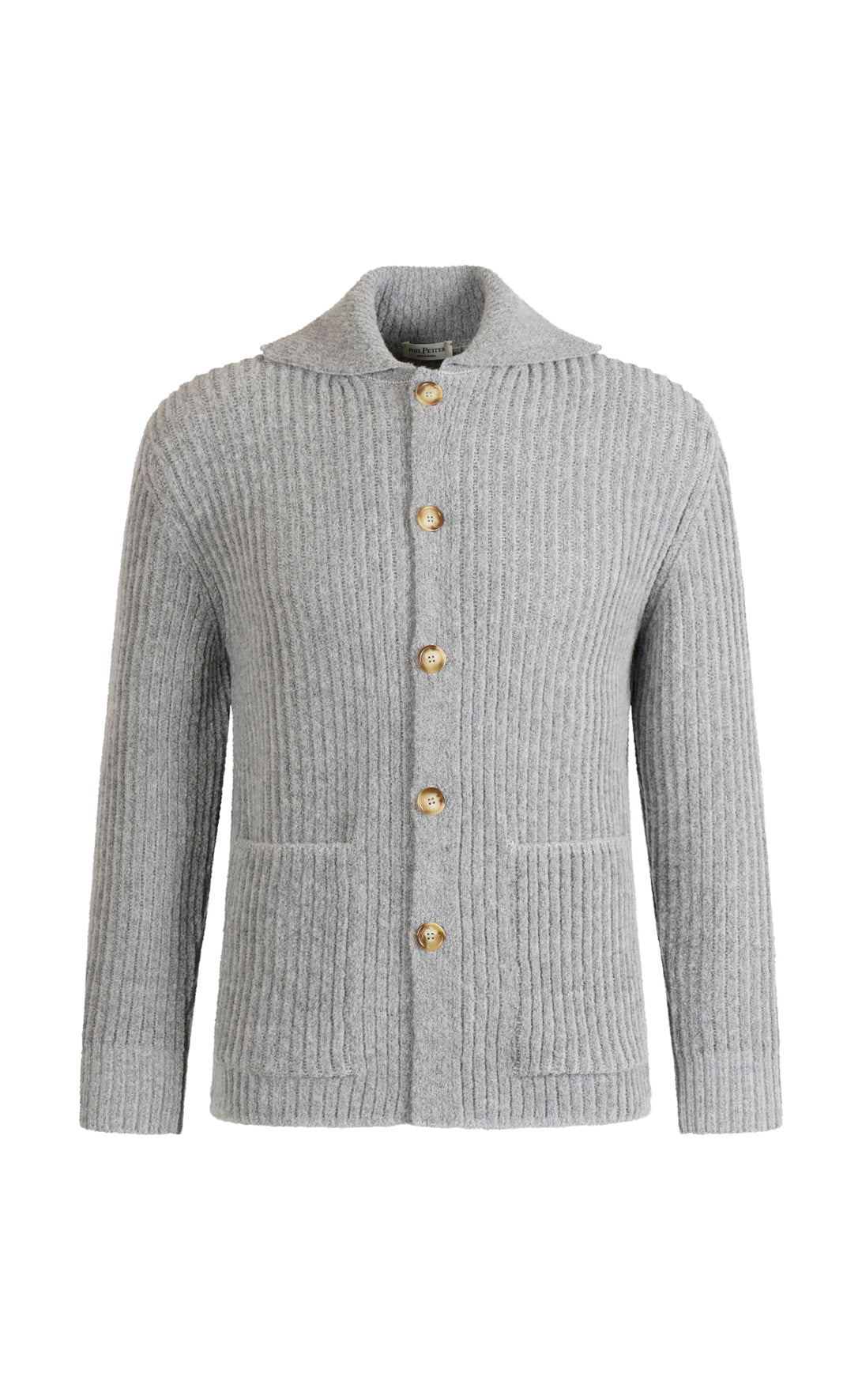 Overshirt made of lightweight Merino bouclé yarn with a ribbed structure, relaxed fit