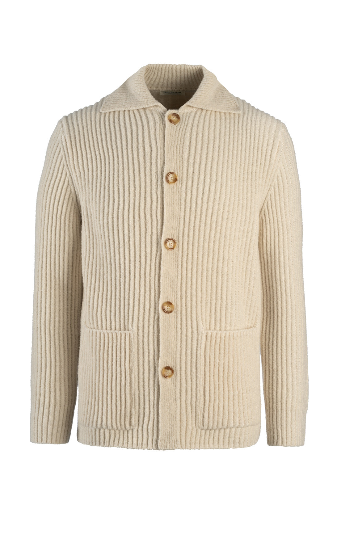 Overshirt made of lightweight Merino bouclé yarn with a ribbed structure, relaxed fit