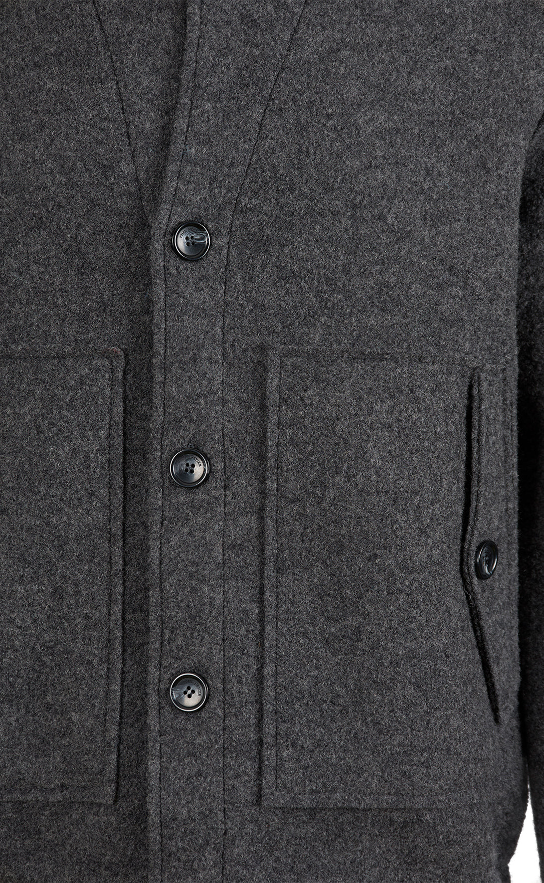 Blouson made of 100% felted merino wool with knitted collar, relaxed fit