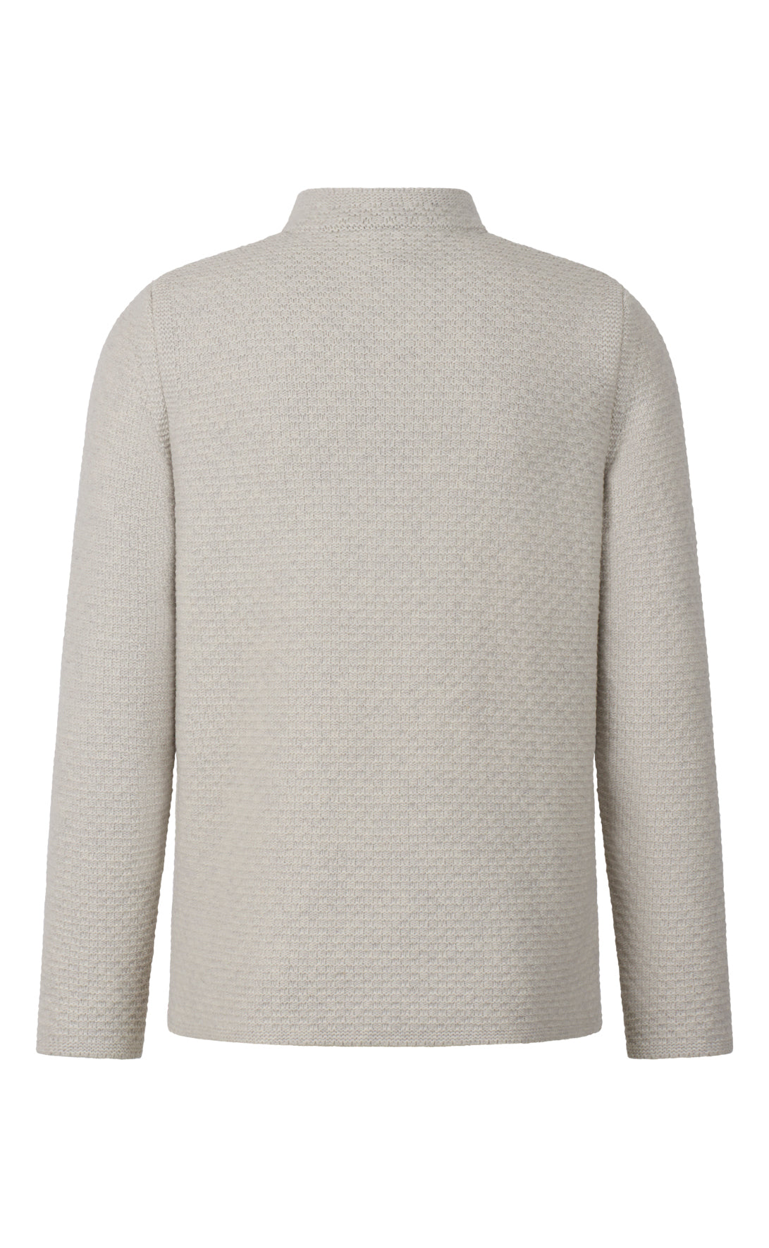 Strickjanker aus Lambswool-Streichgarn mit Stehkragen, relaxed fit
