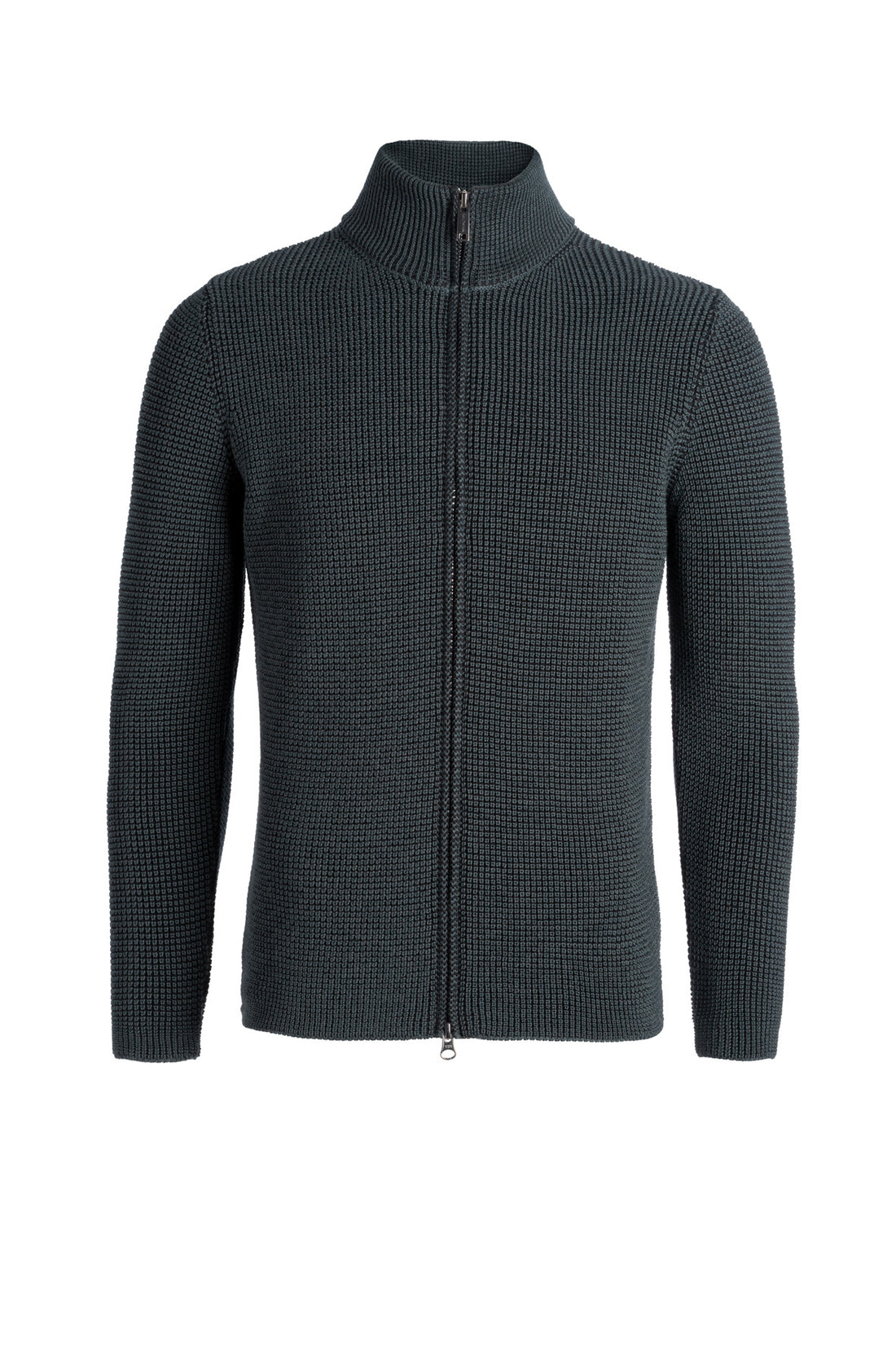 double-pearl zip jacket made of merino wool