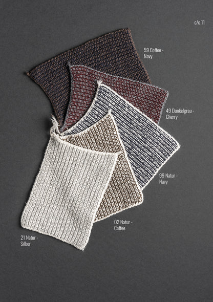 Zip jacket in 2-color pearl-catching structure made of merino wool, relaxed fit