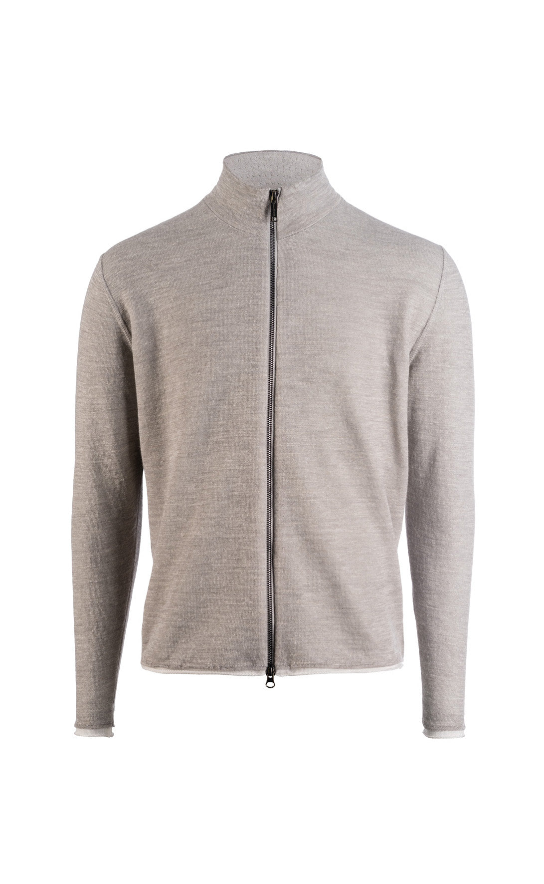 Linen double-faced zip-up jacket, relaxed fit