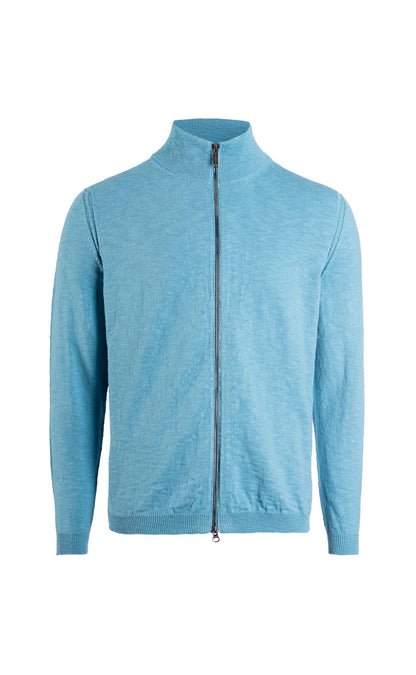 Zipper jacket made from soft cotton flame yarn, relaxed fit