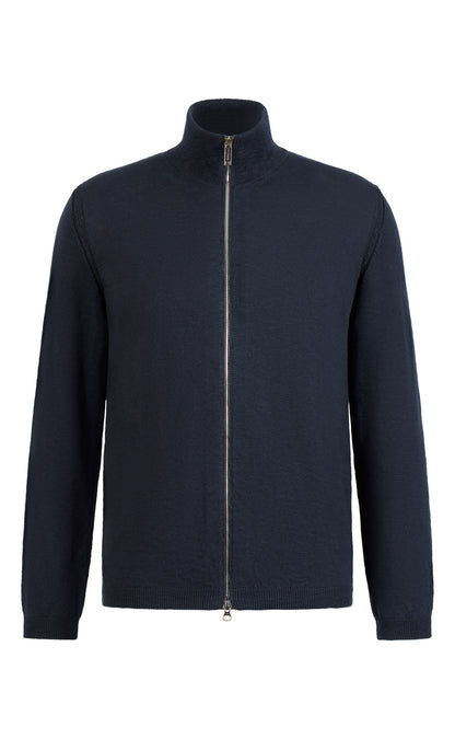 Zipper jacket made from soft cotton flame yarn, relaxed fit