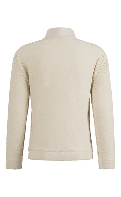 Sporty hybrid zip-up jacket made of soft cotton, relaxed fit