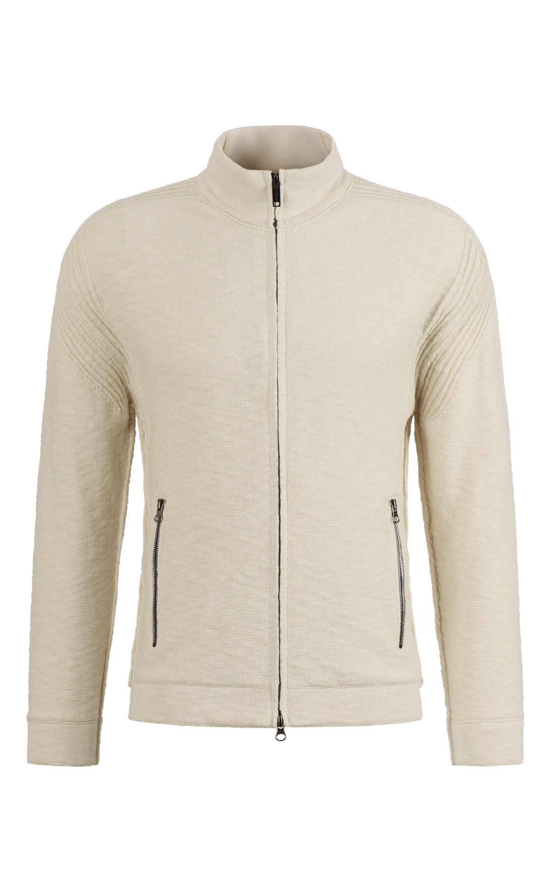 Sporty hybrid zip-up jacket made of soft cotton, relaxed fit