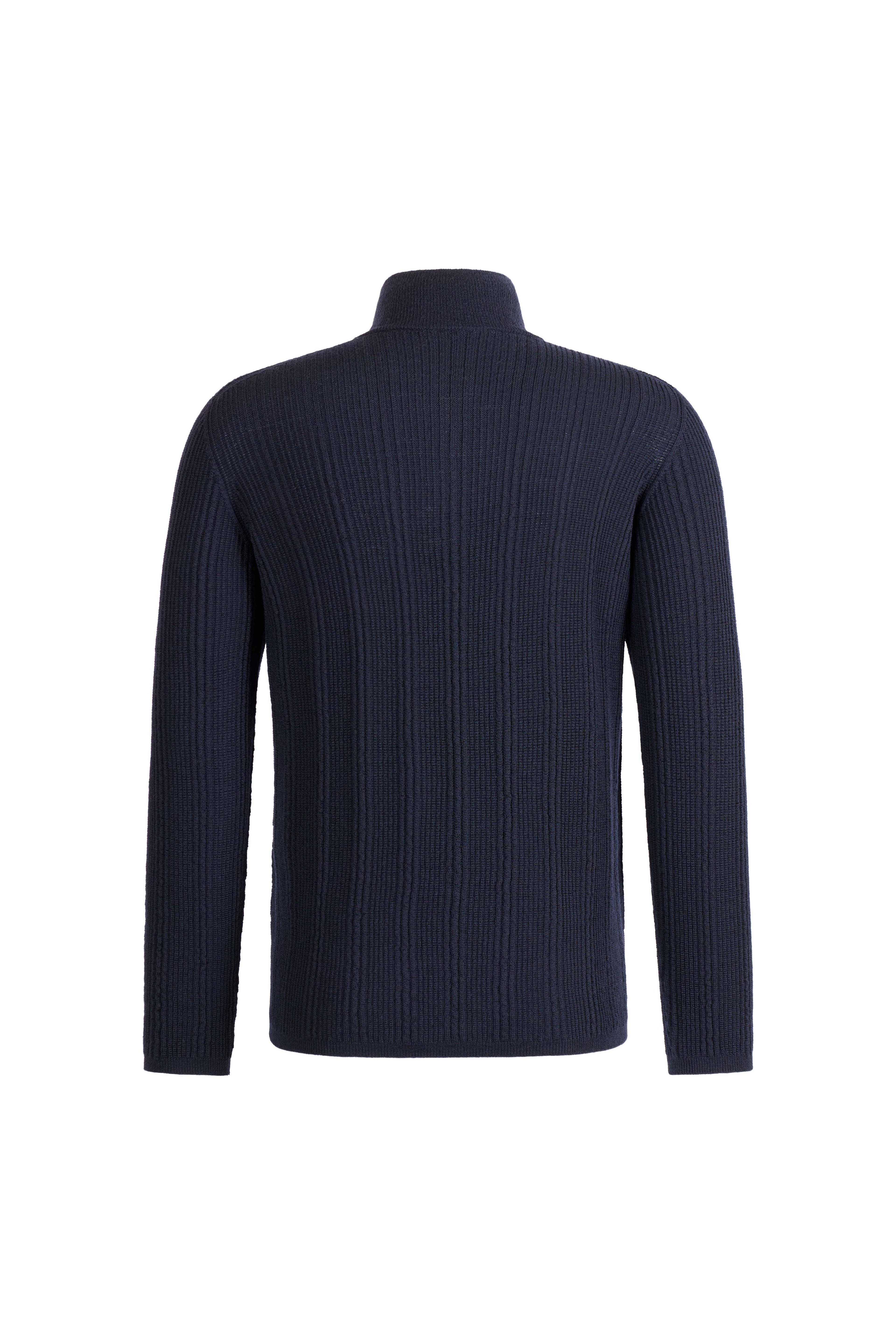 Zippjacke in markanter Rippstruktur, nahtlos gestrickt aus feinster Merinowolle, regular fit
