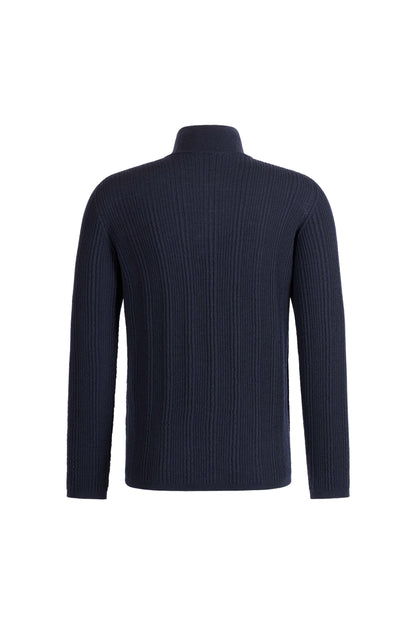 Zippjacke in markanter Rippstruktur, nahtlos gestrickt aus feinster Merinowolle, regular fit