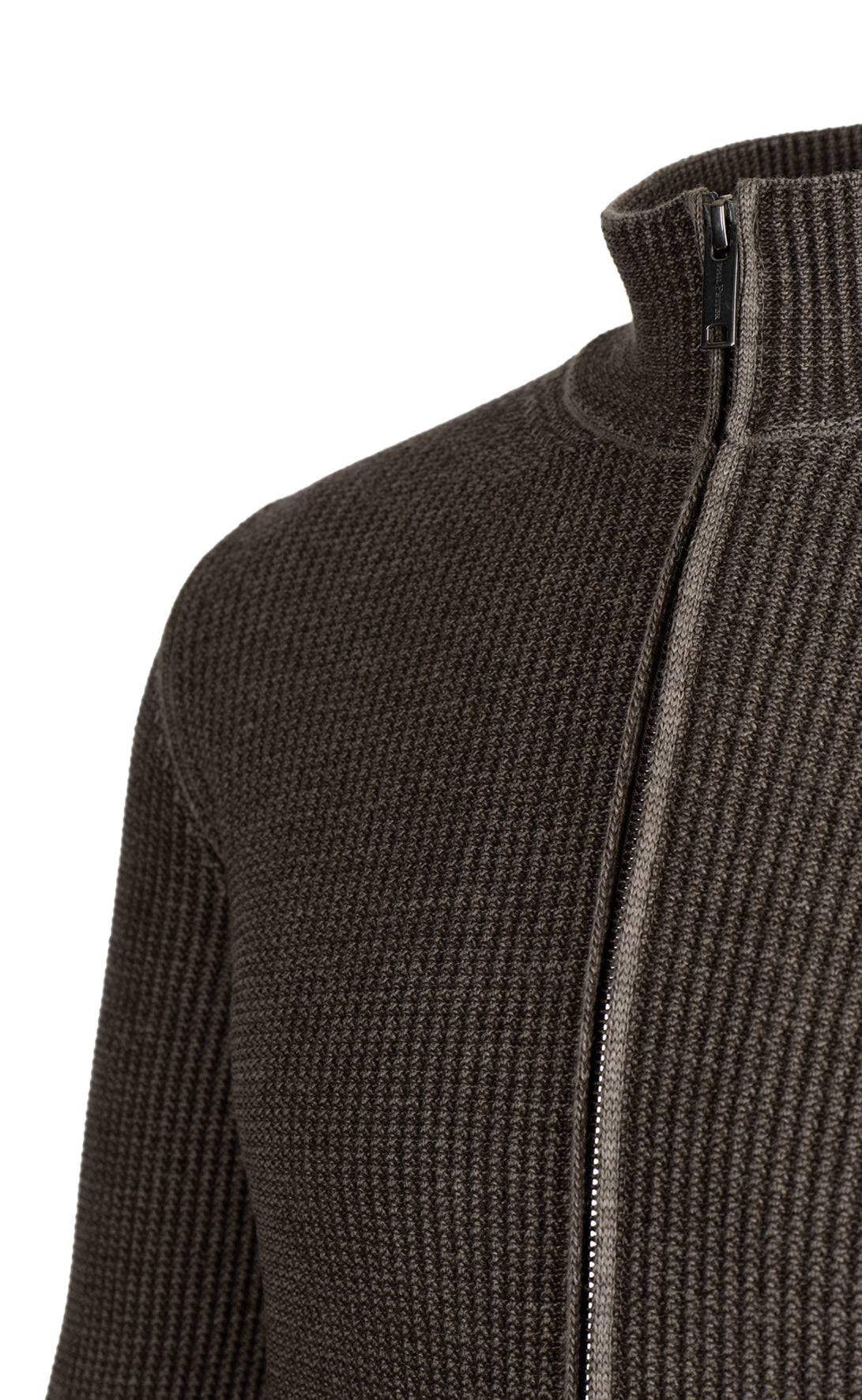 Sportliche Two-tone Zippjacke aus Merino-Baumwollmix, relaxed fit