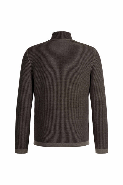 Sportliche Two-tone Zippjacke aus Merino-Baumwollmix, relaxed fit