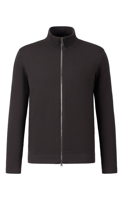 Super comfortable merino wool zip-up jacket with functional stretch, regular fit