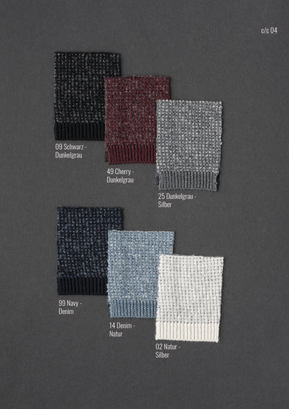 Hooded zip jacket in sweater look made of lightweight merino bouclé yarn, relaxed fit