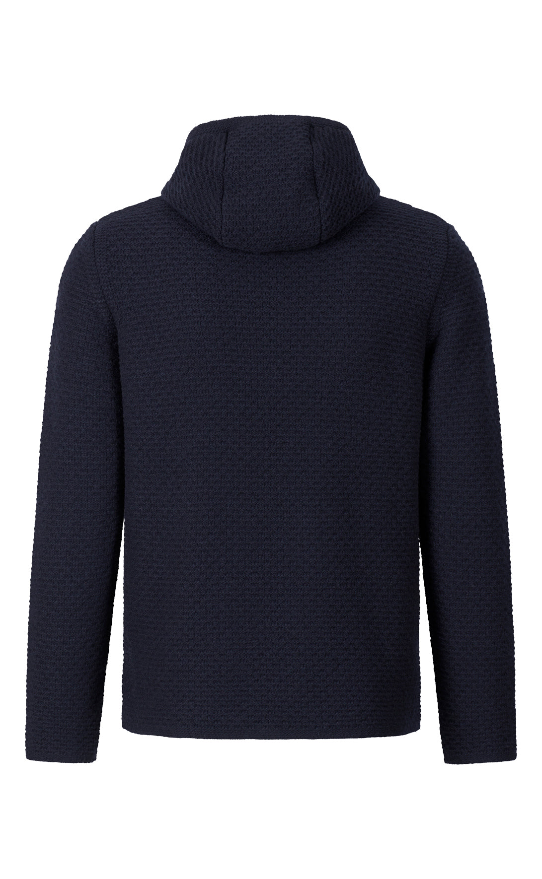 Sportive Kapuzenzippjacke aus Lambswool-Streichgarn mit Waffelstruktur, relaxed fit