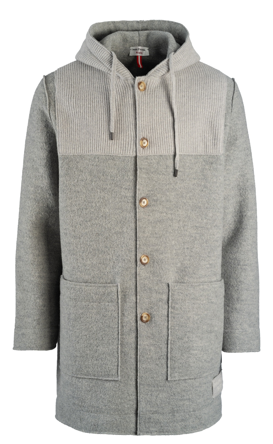 Dufflecoat aus Merino-Wollwalk mit Akzenten aus softem Lambswool-Strick
