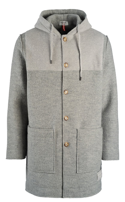 Dufflecoat aus Merino-Wollwalk mit Akzenten aus softem Lambswool-Strick