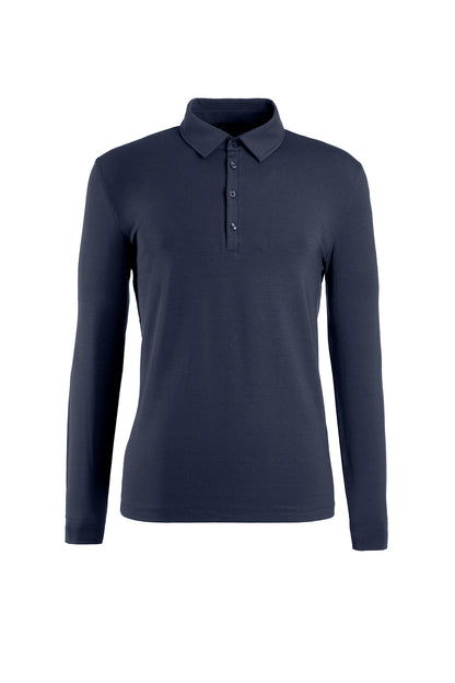 Long-sleeved polo made of viscose premium jersey