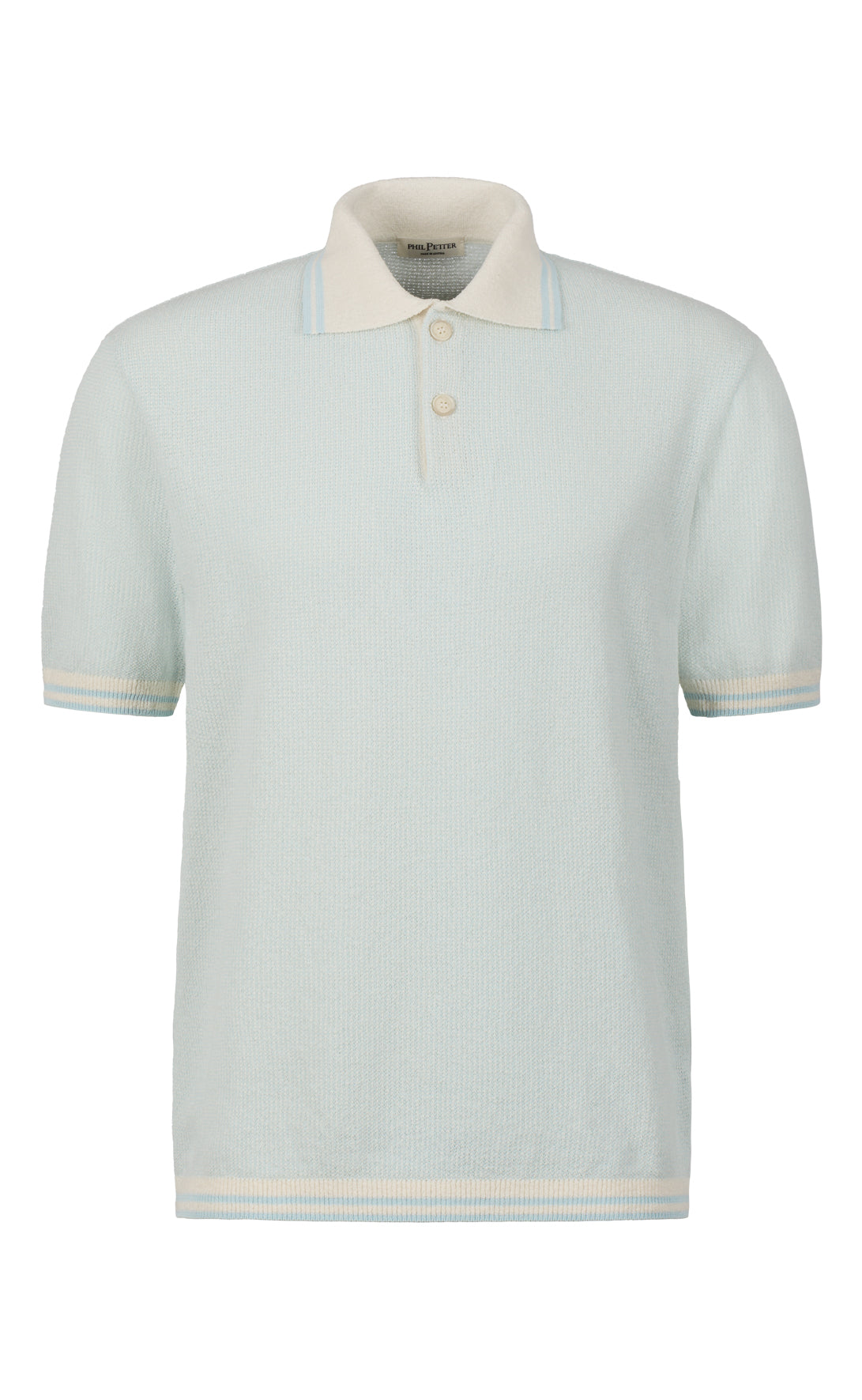 Polo shirt in piqué knit made of cotton bouclé, short sleeve, regular fit