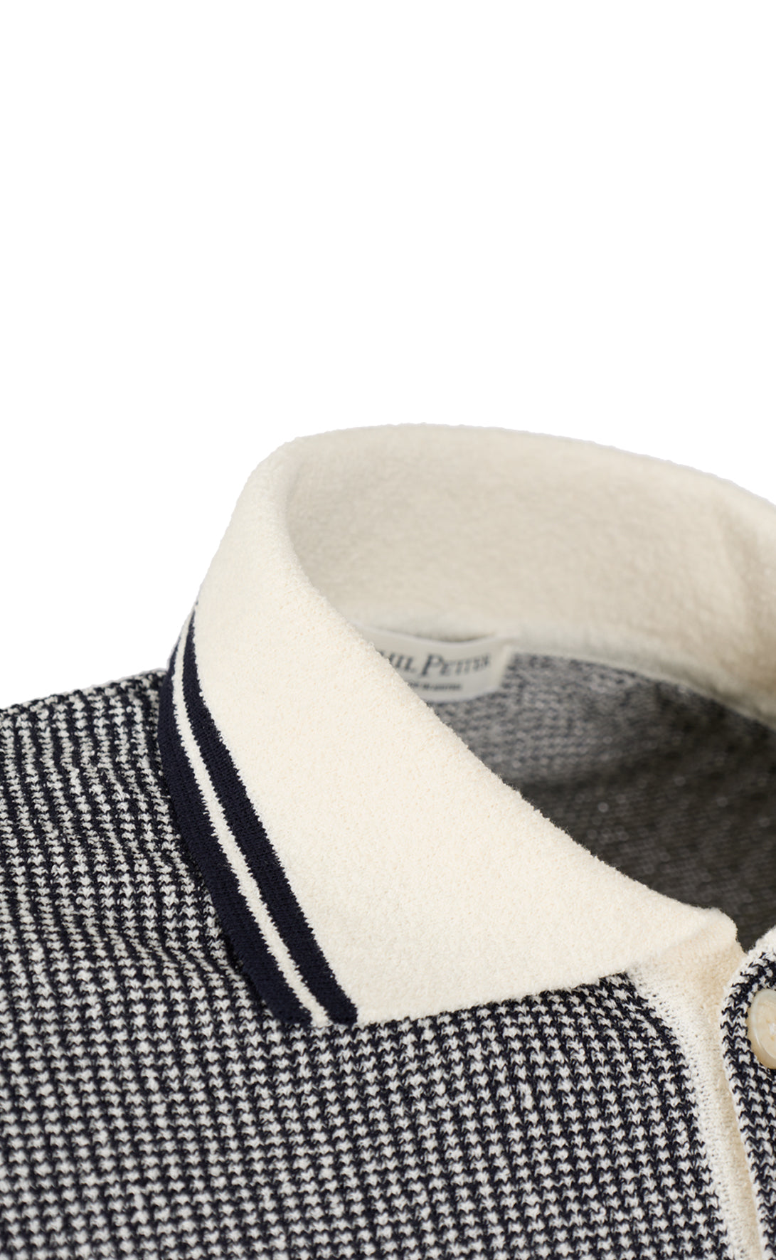 Polo shirt in piqué knit made of cotton bouclé, short sleeve, regular fit