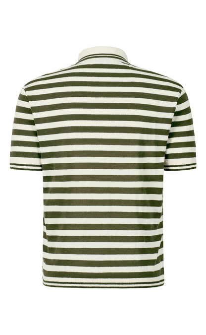 Polo-knit shirt made of the finest cotton bouclé, relaxed fit