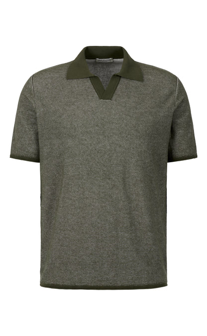 Supersoft knitted polo shirt made of the finest cotton, double-faced, relaxed fit