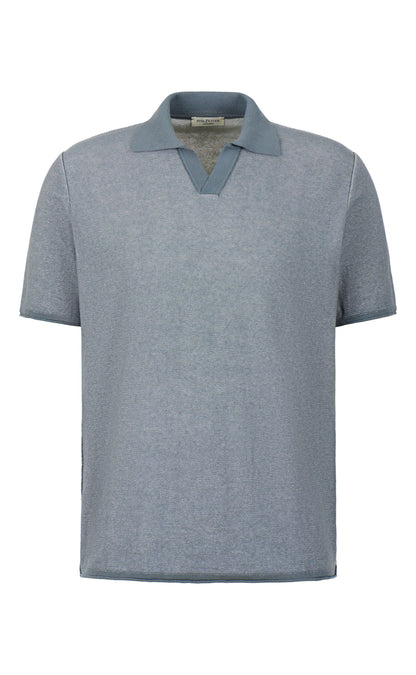 Supersoft knitted polo shirt made of the finest cotton, double-faced, relaxed fit