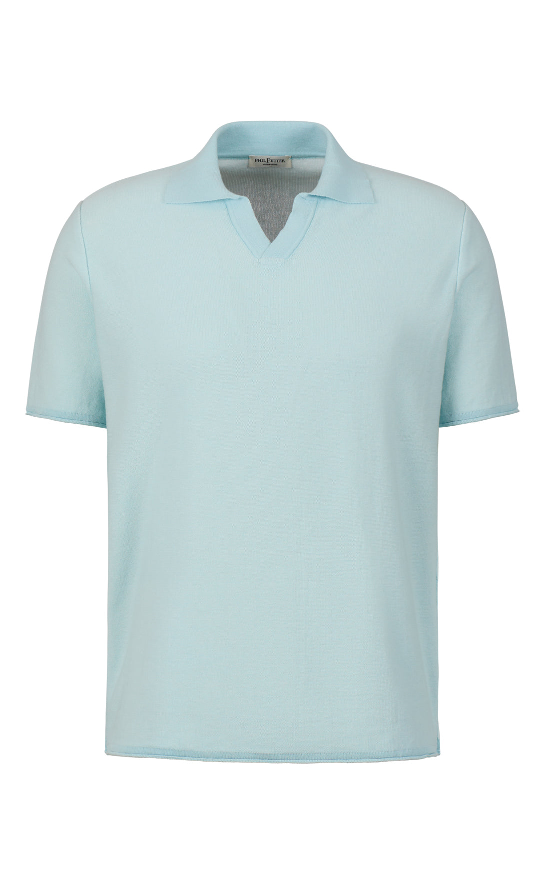 Supersoft knitted polo shirt made of the finest cotton, double-faced, relaxed fit