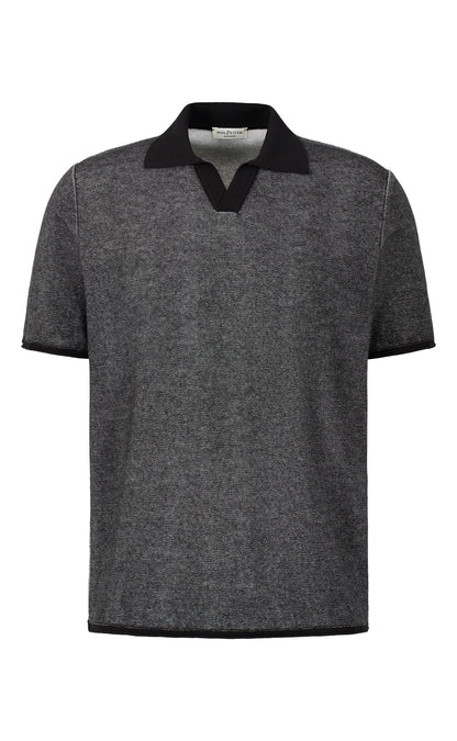 Supersoft knitted polo shirt made of the finest cotton, double-faced, relaxed fit