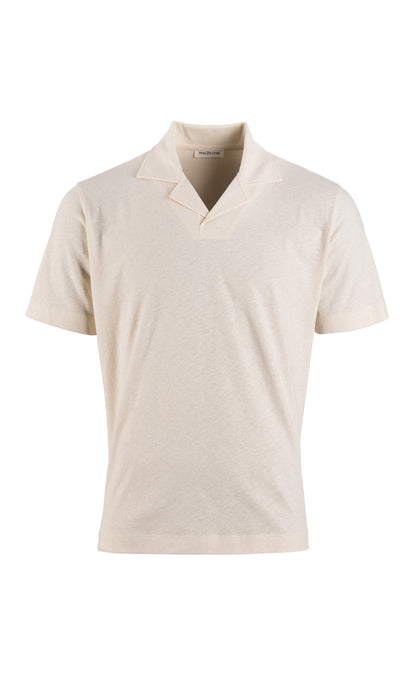 Polo shirt made from a cooling cotton-linen blend, casual fit