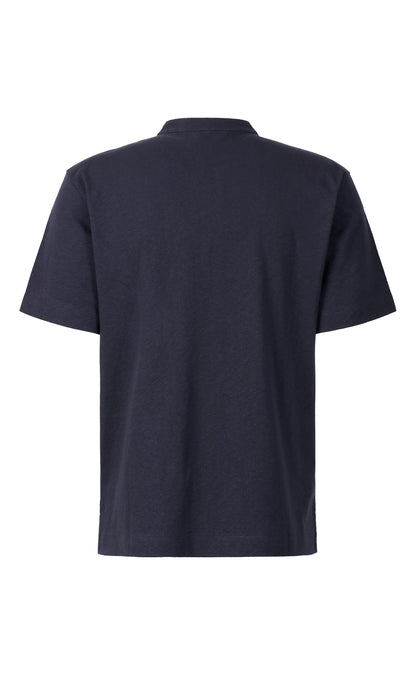 Serafino shirt made from a cooling cotton-linen blend, casual fit