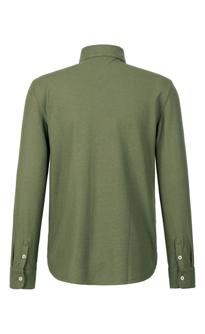 Shirt made of fine cotton crepe jersey, regular fit
