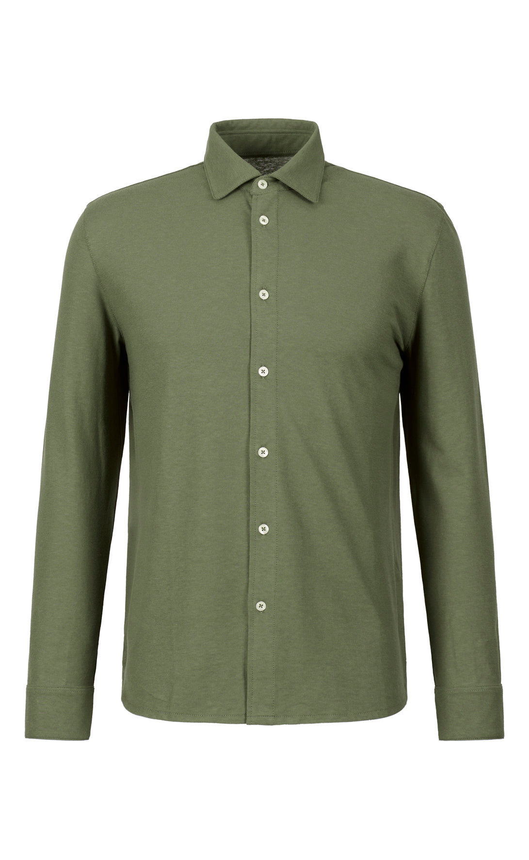 Shirt made of fine cotton crepe jersey, regular fit
