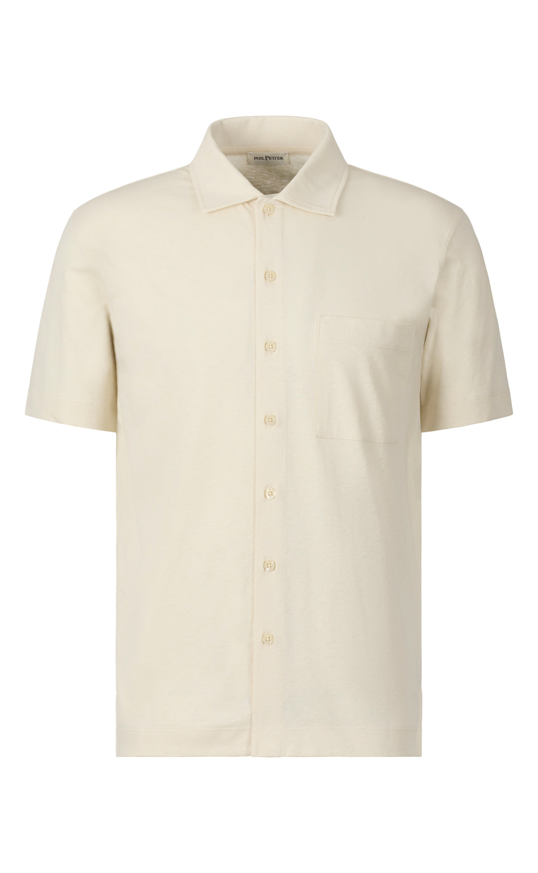 Short-sleeved shirt made from cooling cotton-linen blend, relaxed fit