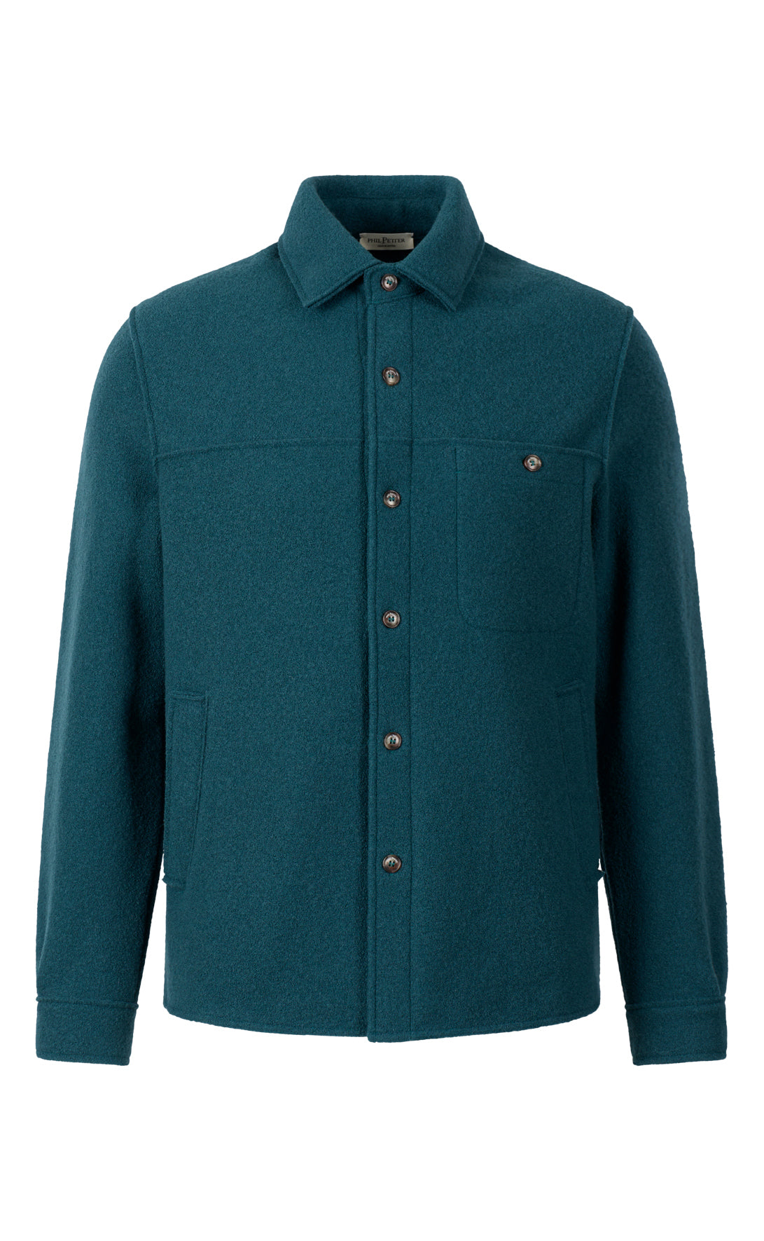 Outdoor-Overshirt aus reinem Merino-Wollwalk, relaxed fit