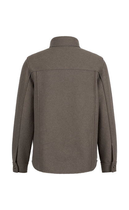 Outdoor-Overshirt aus reinem Merino-Wollwalk, relaxed fit
