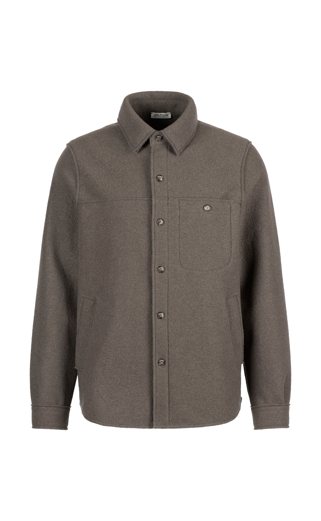 Outdoor-Overshirt aus reinem Merino-Wollwalk, relaxed fit