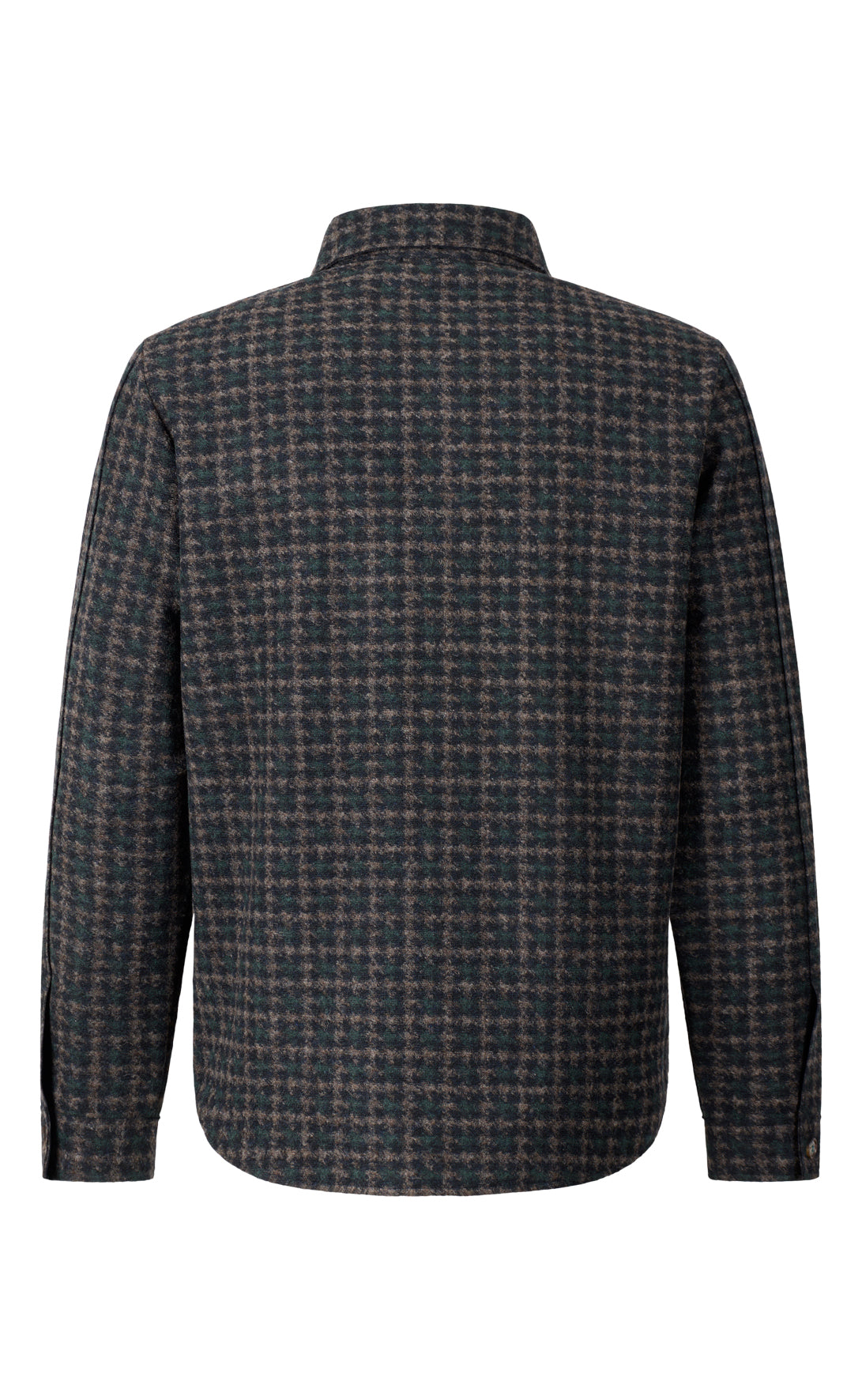 Leichtes Overshirt im Hahnentrittmuster aus Wolle-Baumwolle-Jersey, relaxed fit