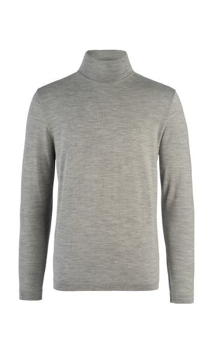 Rollkragen-Pullover aus extrafeinem Merino-Seide-Garn