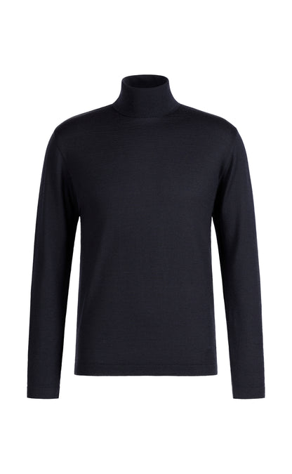 Elegant and ultra-soft: turtleneck sweater in a finest merino wool-silk blend, regular fit