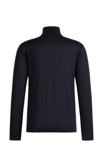 Elegant and ultra-soft: turtleneck sweater in a finest merino wool-silk blend, regular fit