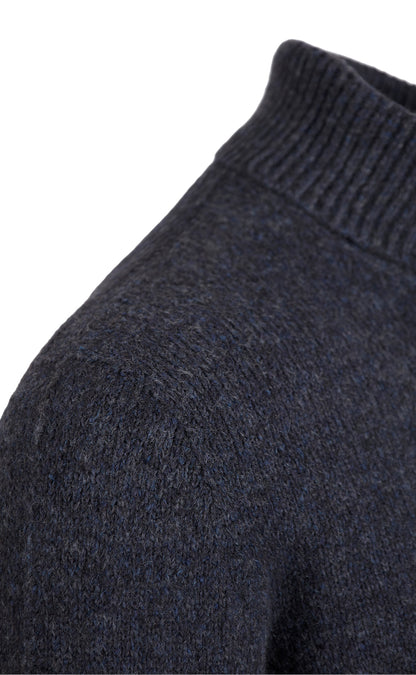 Super soft turtleneck sweater in tweed look, relaxed fit