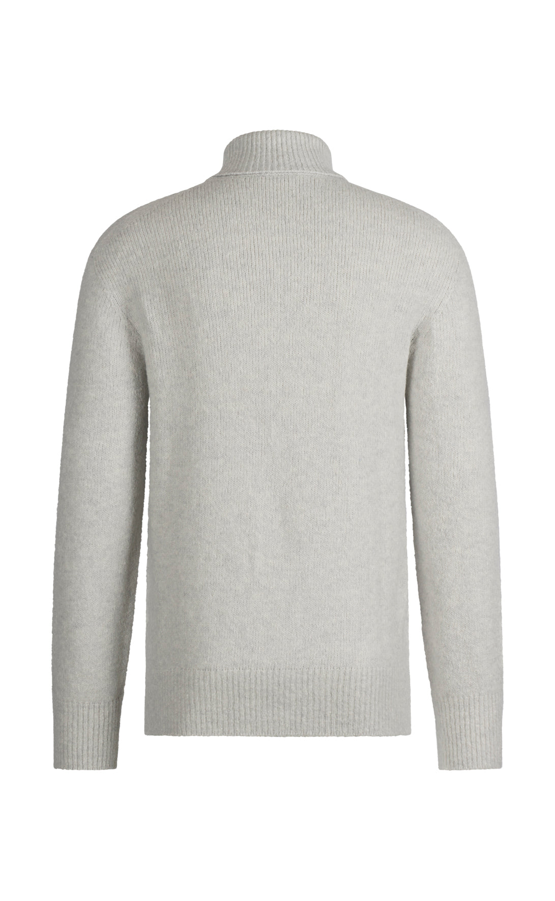 Seamless knitted turtleneck sweater in supersoft tweed yarn, relaxed fit