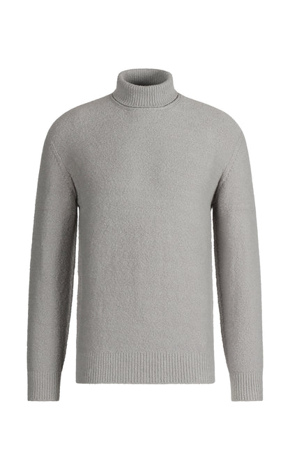 Seamless turtleneck sweater in skin-friendly winter cotton, relaxed fit