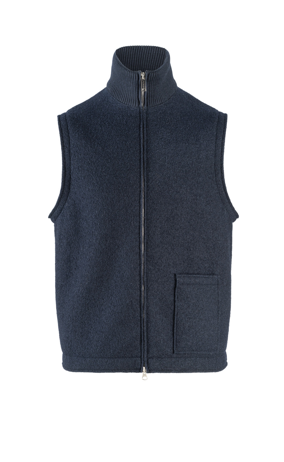 Zippgilet aus reinem Outdoor-Merino-Wollwalk, relaxed fit
