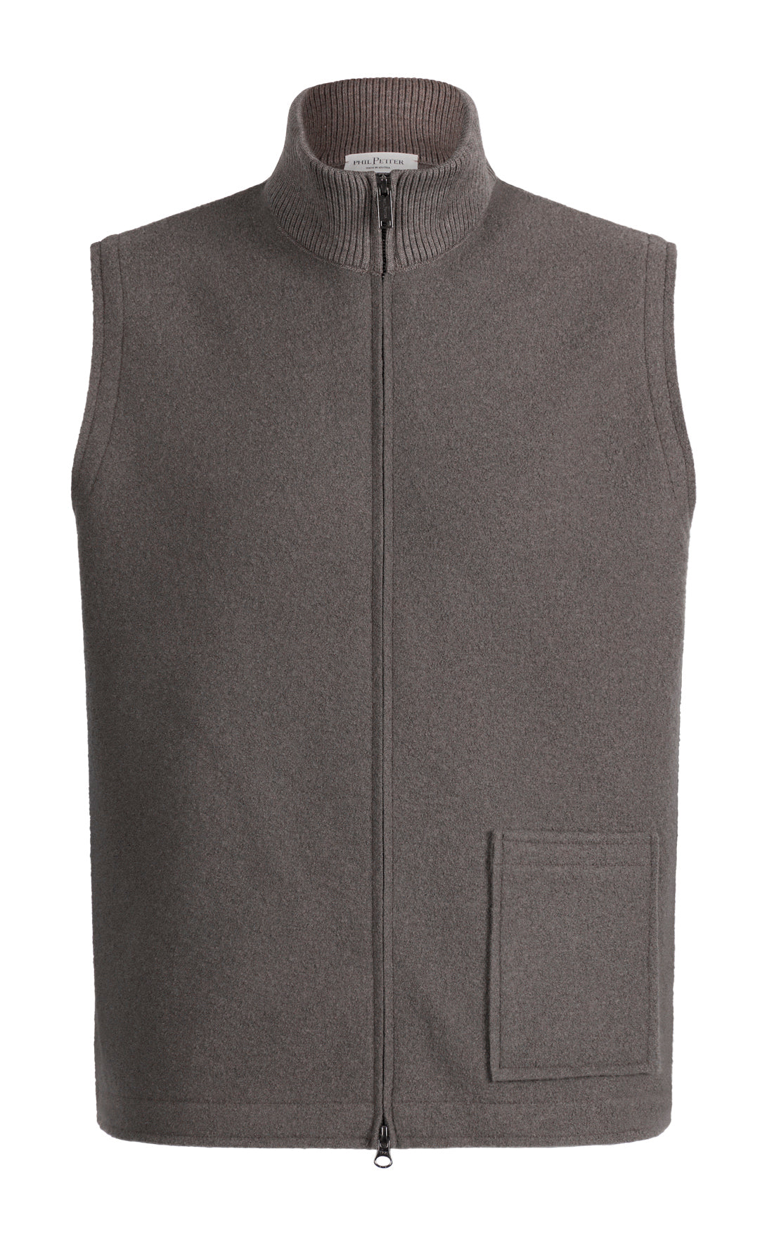 Zippgilet aus reinem Outdoor-Merino-Wollwalk, relaxed fit