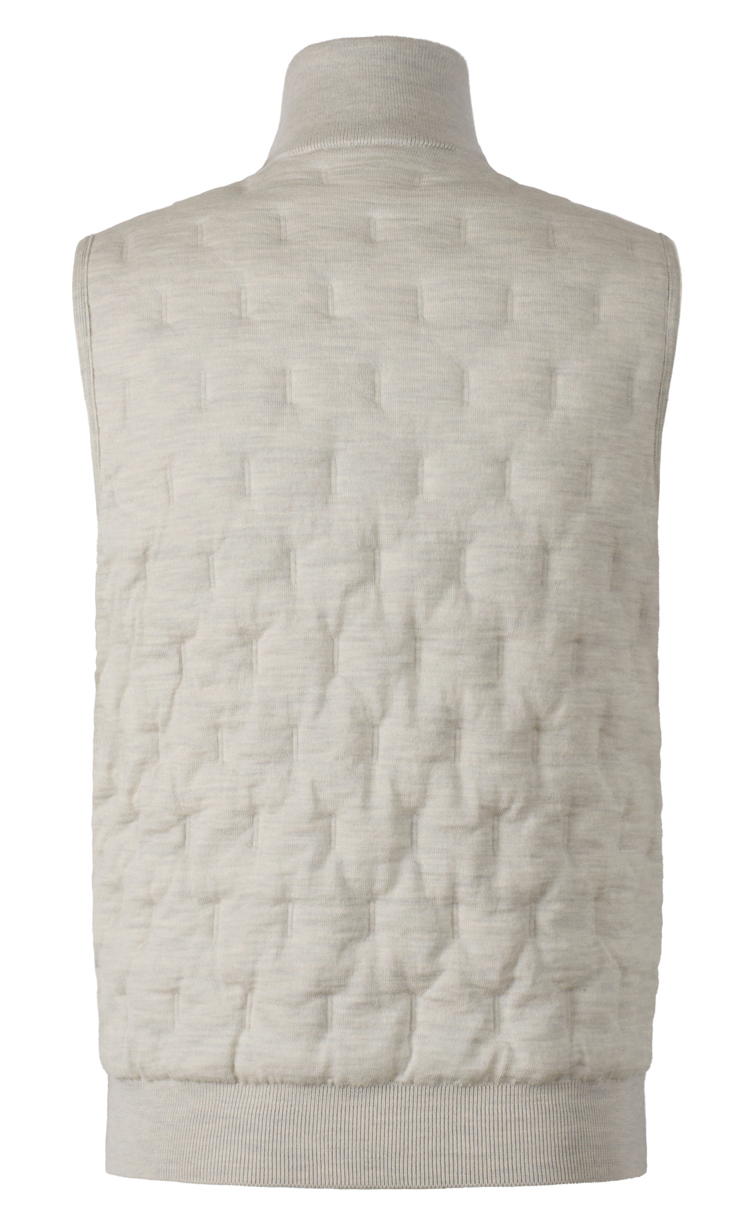 Innovative Zippgilet in Steppoptik aus feinster Merinowolle, relaxed fit